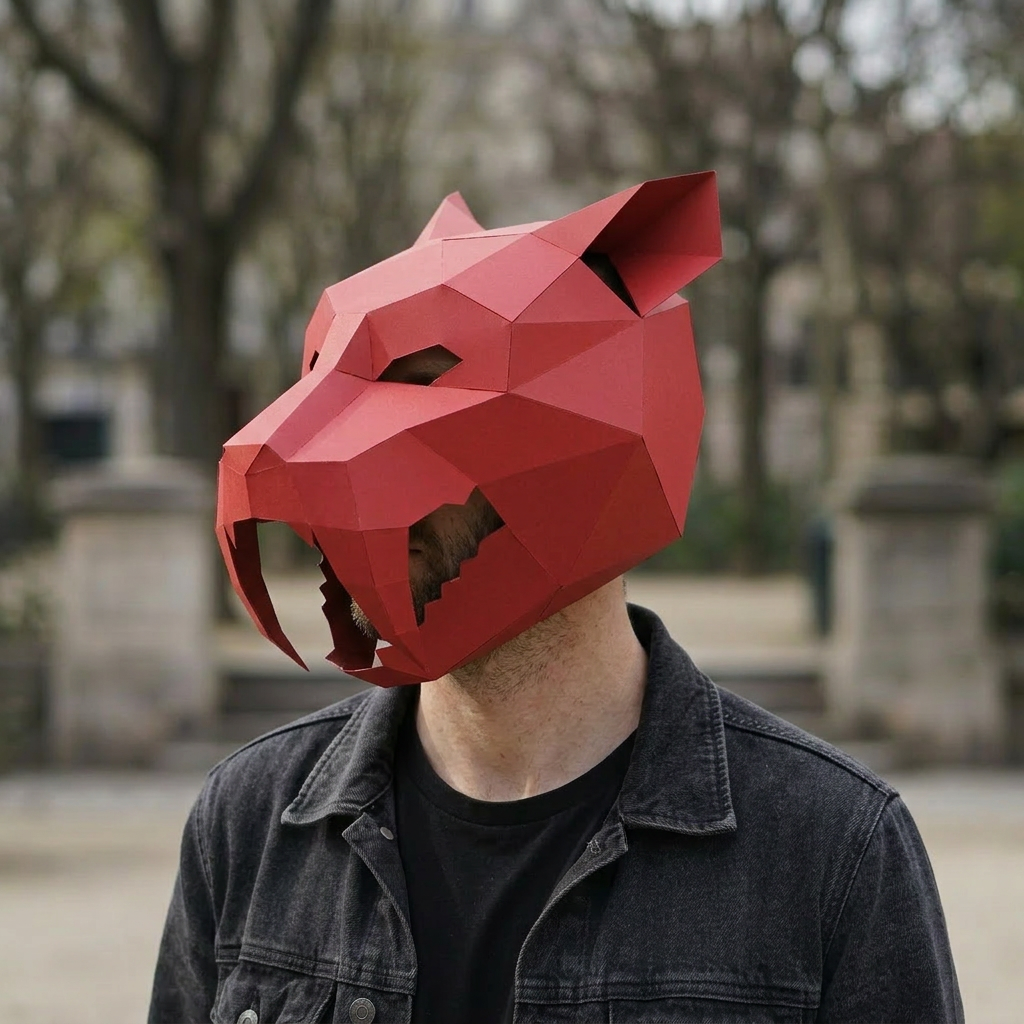 Wintercroft_Sabre-Tooth Tiger | Low Poly DIY Mask Template | PDF Download_3