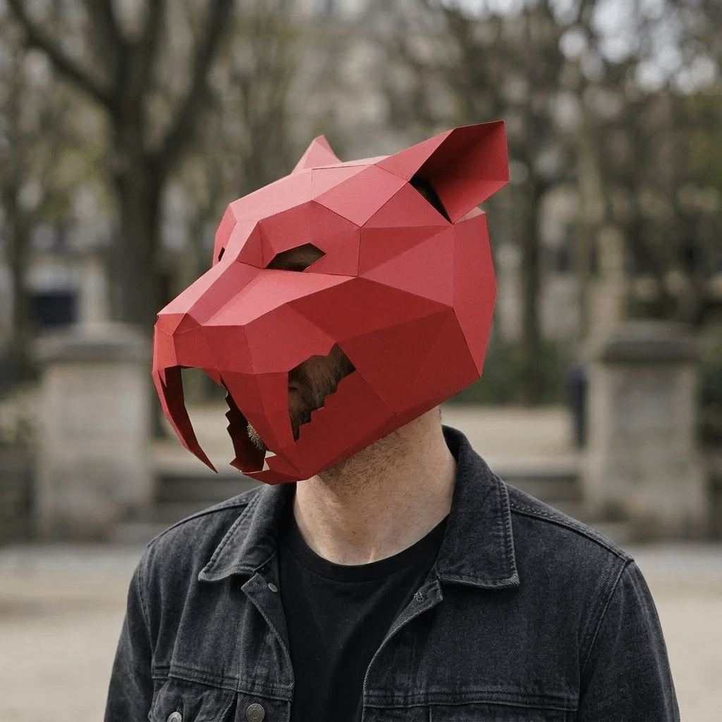 Wintercroft_Sabre-Tooth Tiger | Low Poly DIY Mask Template | PDF Download_3