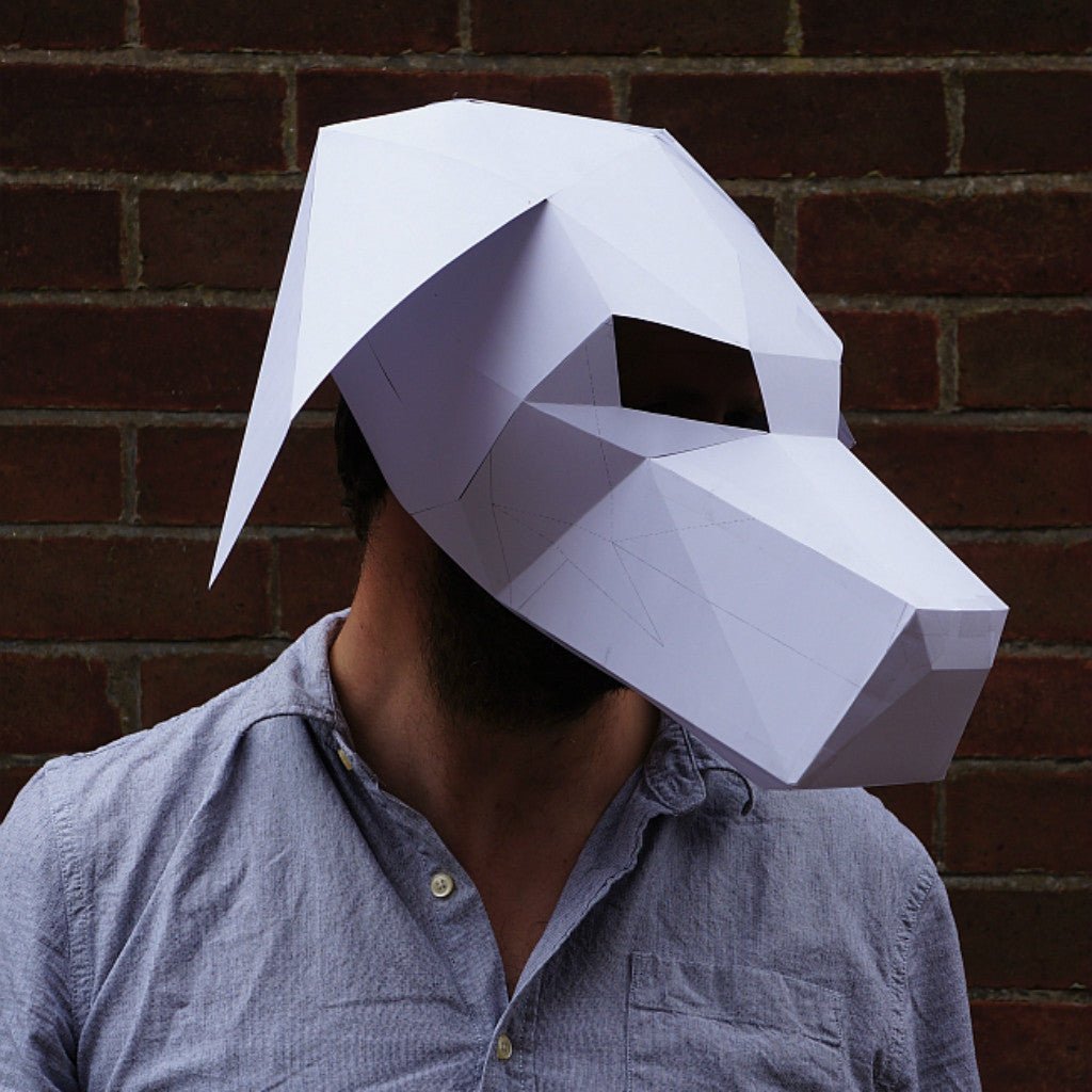 Beagle Mask | Low Poly Geometric DIY Dog Mask Template | PDF Download - Wintercroft-Mask