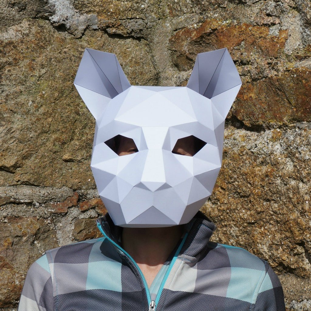 Cat or Tiger Mask | Low Poly Geometric DIY Animal Mask Template | PDF - Wintercroft-Mask