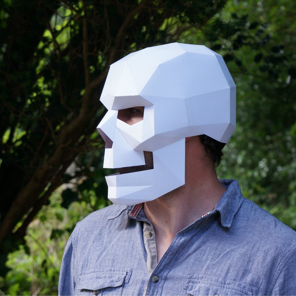 Papercraft Low-poly Skull Mask