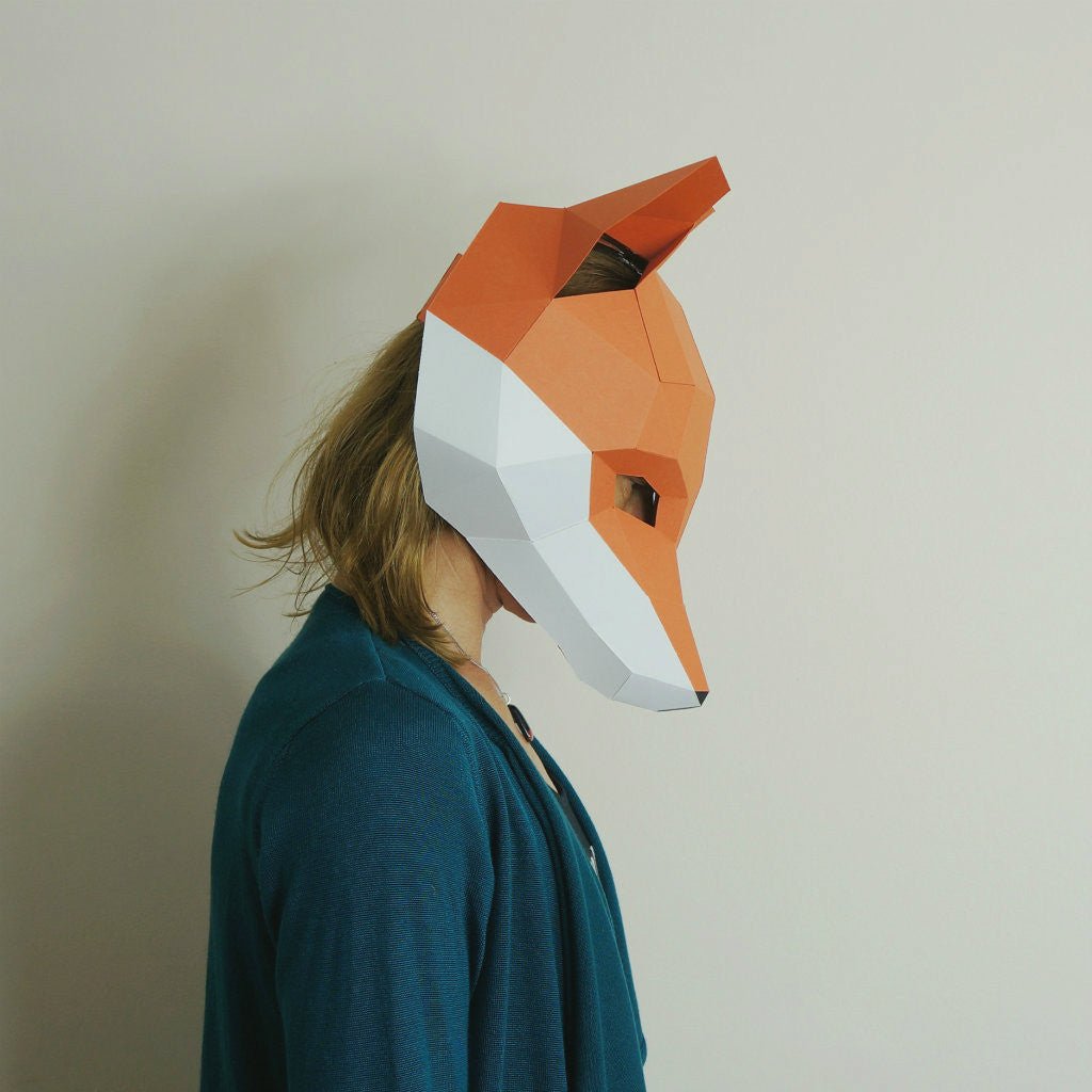 Fox Mask | DIY Paper Trophy Template | Printable PDF Download - Wintercroft-Trophy Mask