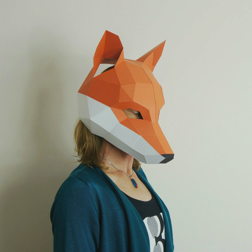 Fox Mask | DIY Paper Trophy Template | Printable PDF Download - Wintercroft-Trophy Mask