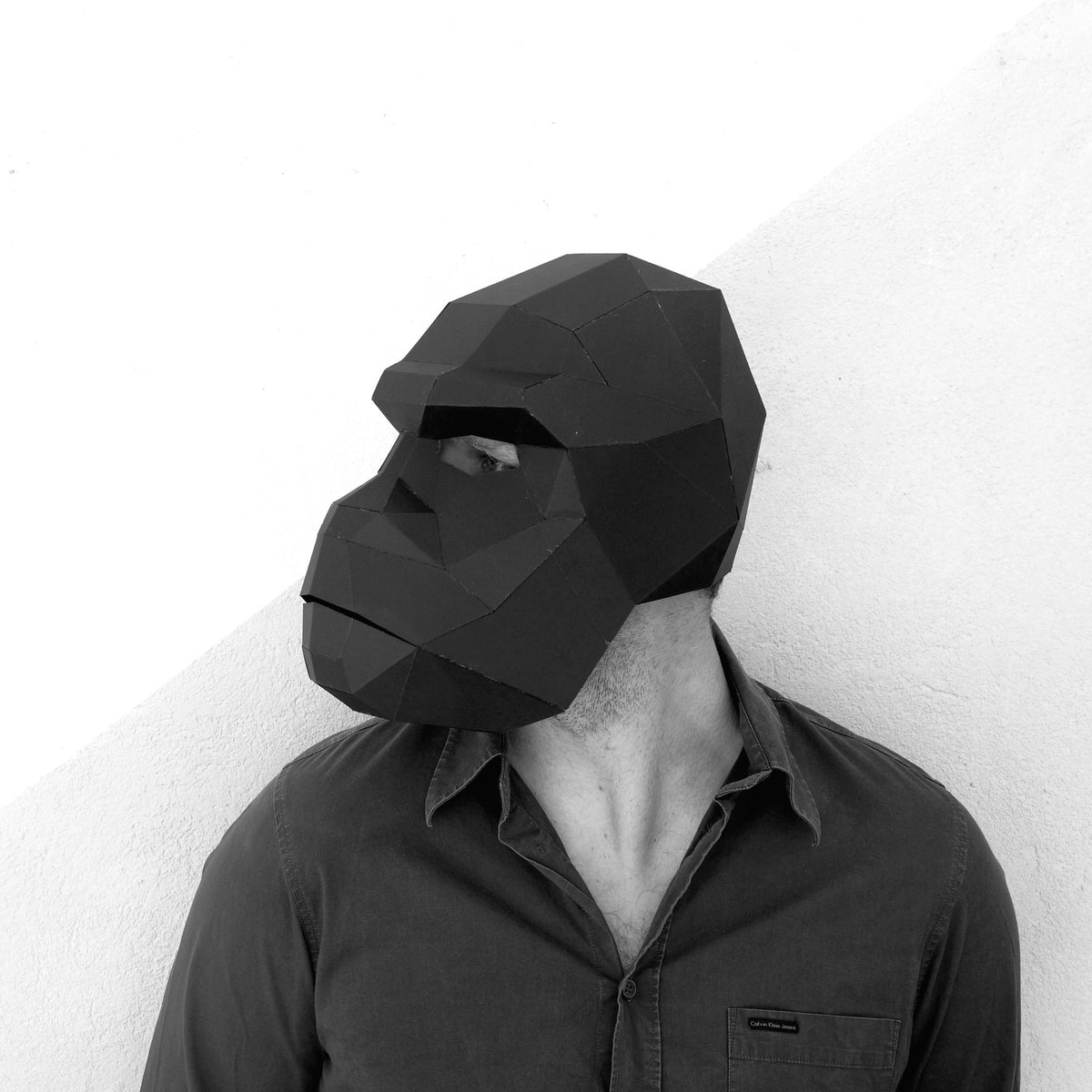 Gorilla Mask | 3D Cardboard Mask Pattern | Instant Download - Wintercroft-Mask