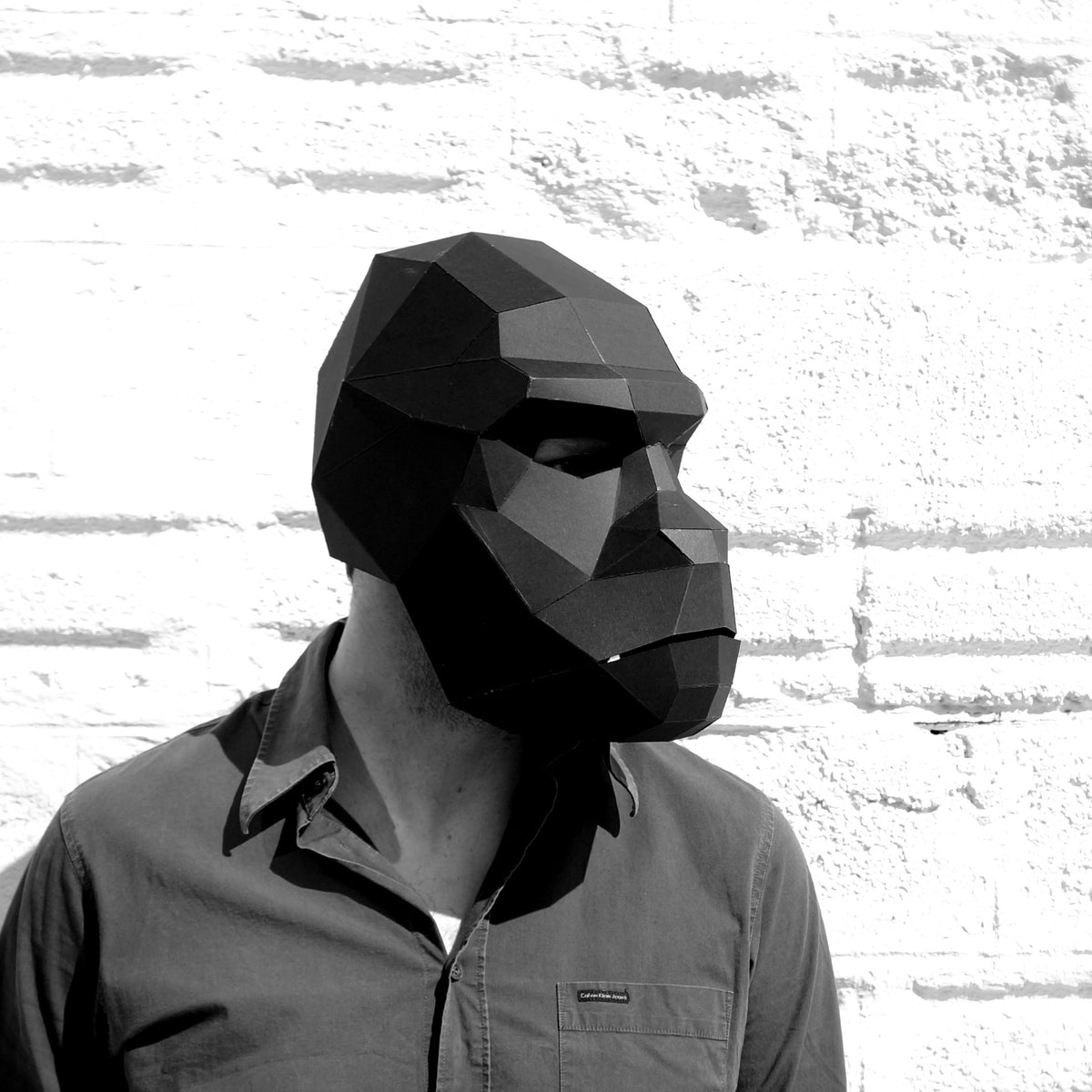 Gorilla Mask | 3D Cardboard Mask Pattern | Instant Download - Wintercroft-Mask