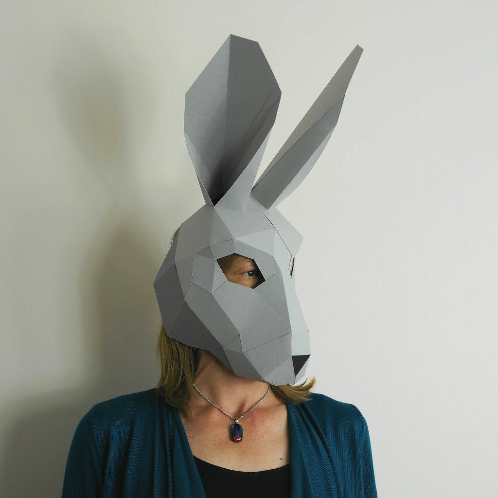 Hare Trophy Mask | DIY Paper Template | Printable PDF Download - Wintercroft-Trophy Mask