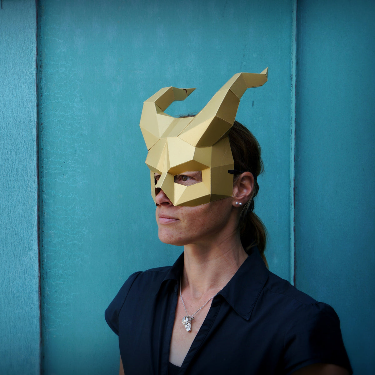 Demon Horns | Low Poly DIY Halloween Mask Template | PDF Download_Wintercroft_1