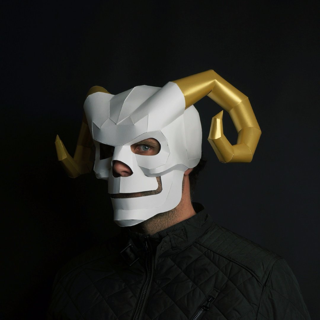 Enchanter Skull | Cardboard Mask Pattern | PDF Download