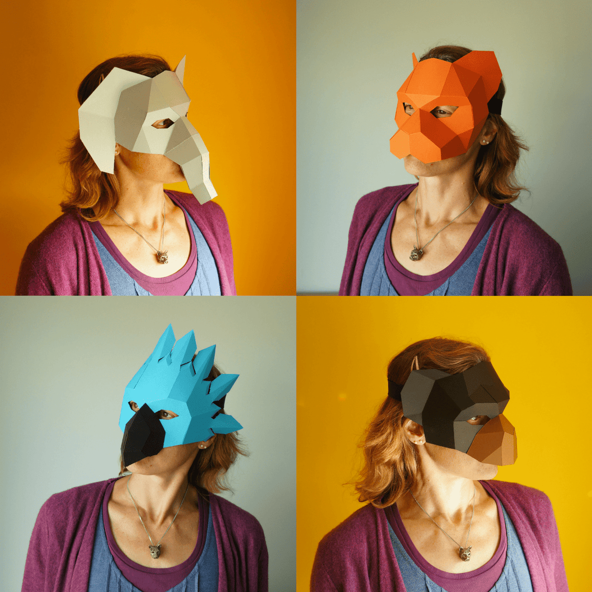 Jungle Animal Half Mask Set | DIY Templates | PDF Download - Wintercroft-Mask
