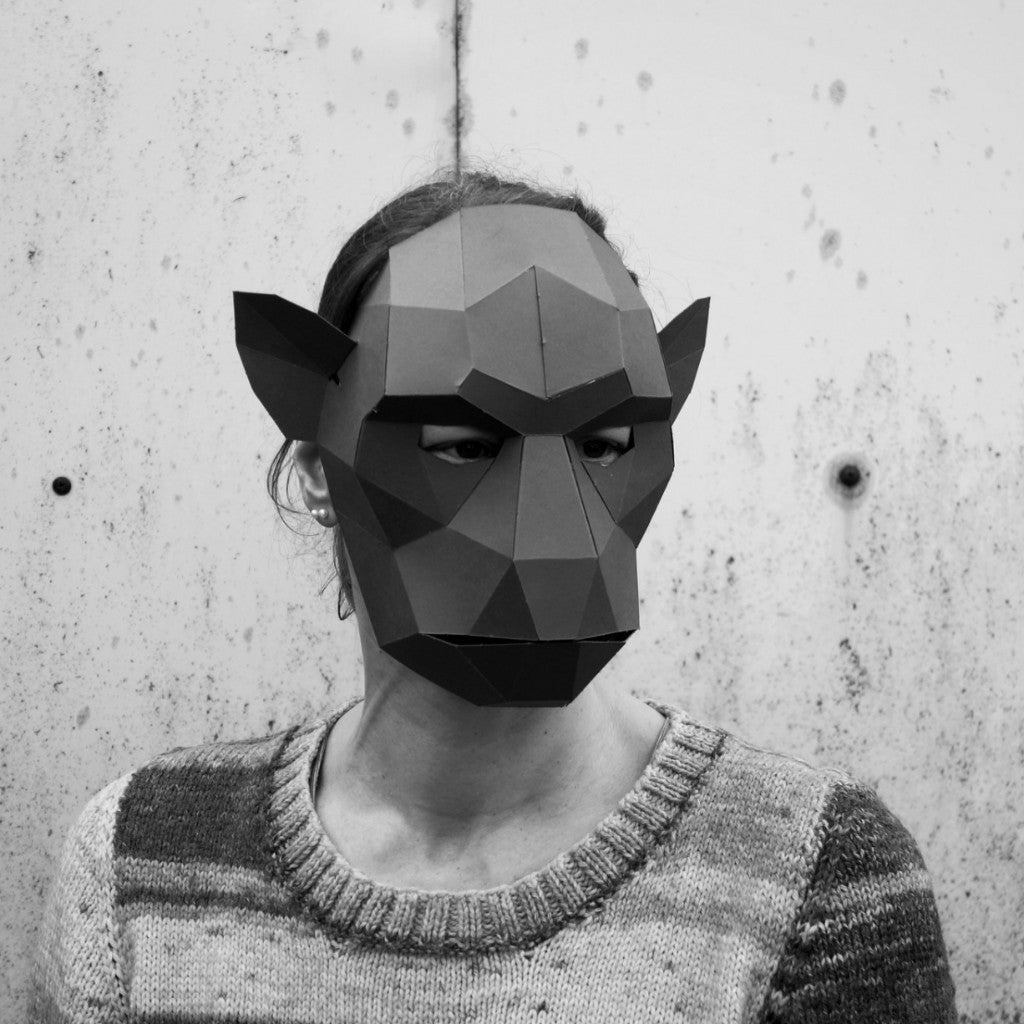 Monkey Mask | Low Poly Geometric DIY Animal Template | PDF Download - Wintercroft-Mask