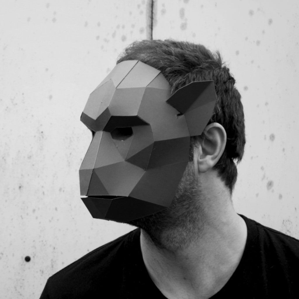 Monkey Mask | Low Poly Geometric DIY Animal Template | PDF Download - Wintercroft-Mask