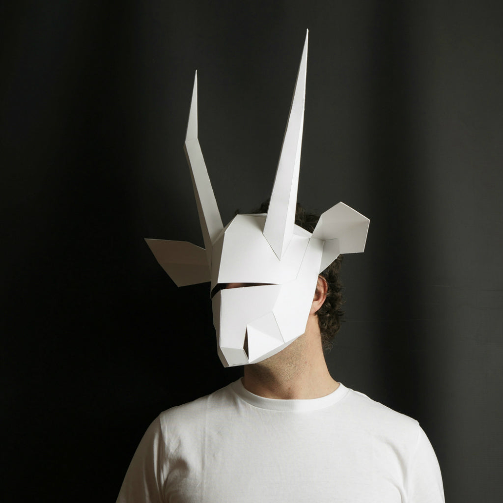 Oryx Mask | Printable Papercraft Animal Costume | PDF Download