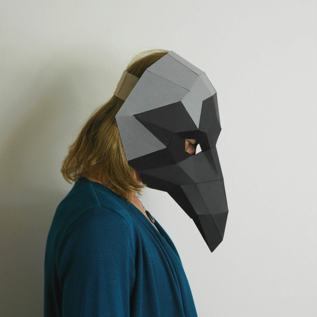 Crow Trophy Mask | DIY Paper Animal Template | Printable PDF Download - Wintercroft-Trophy Mask