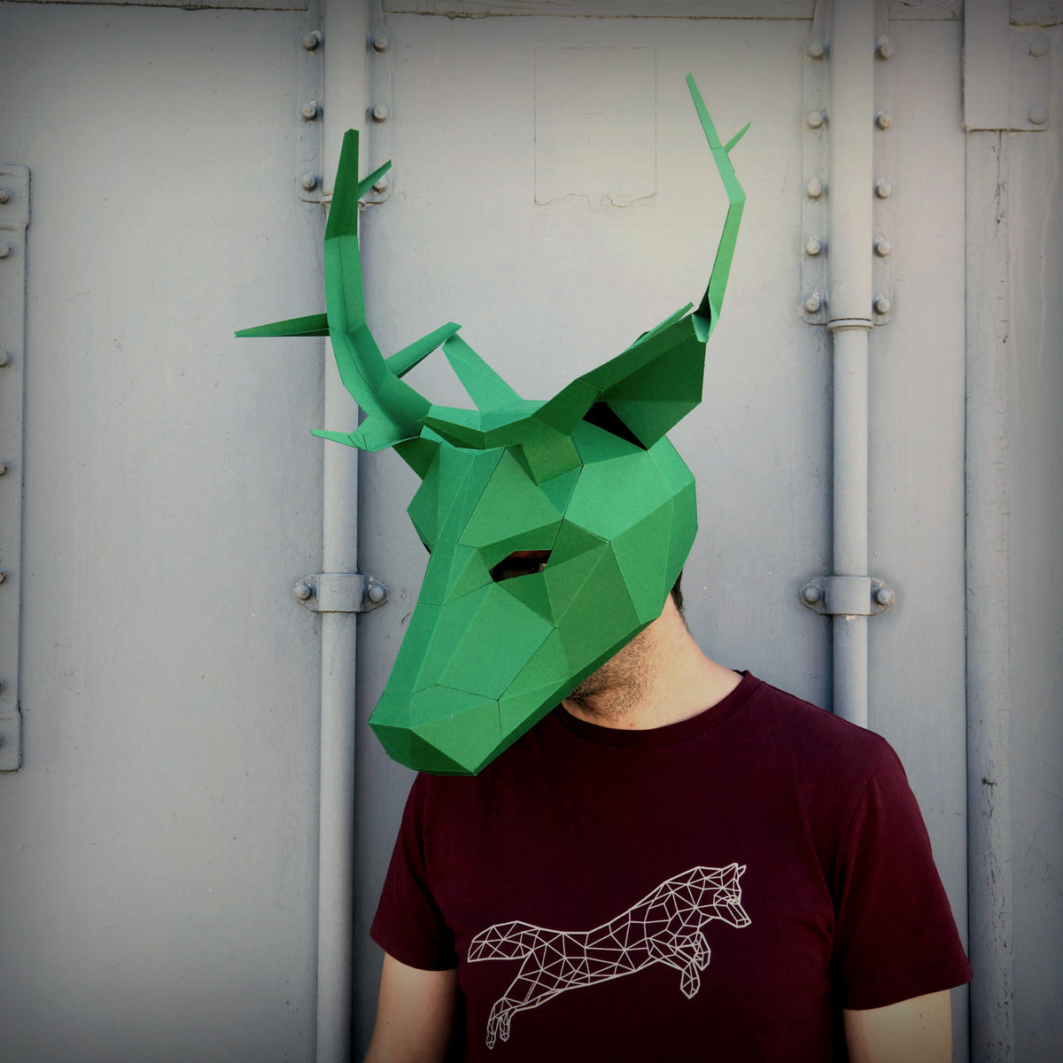 Stag or Deer Mask | Low Poly Geometric DIY Mask Template | PDF - Wintercroft-Mask
