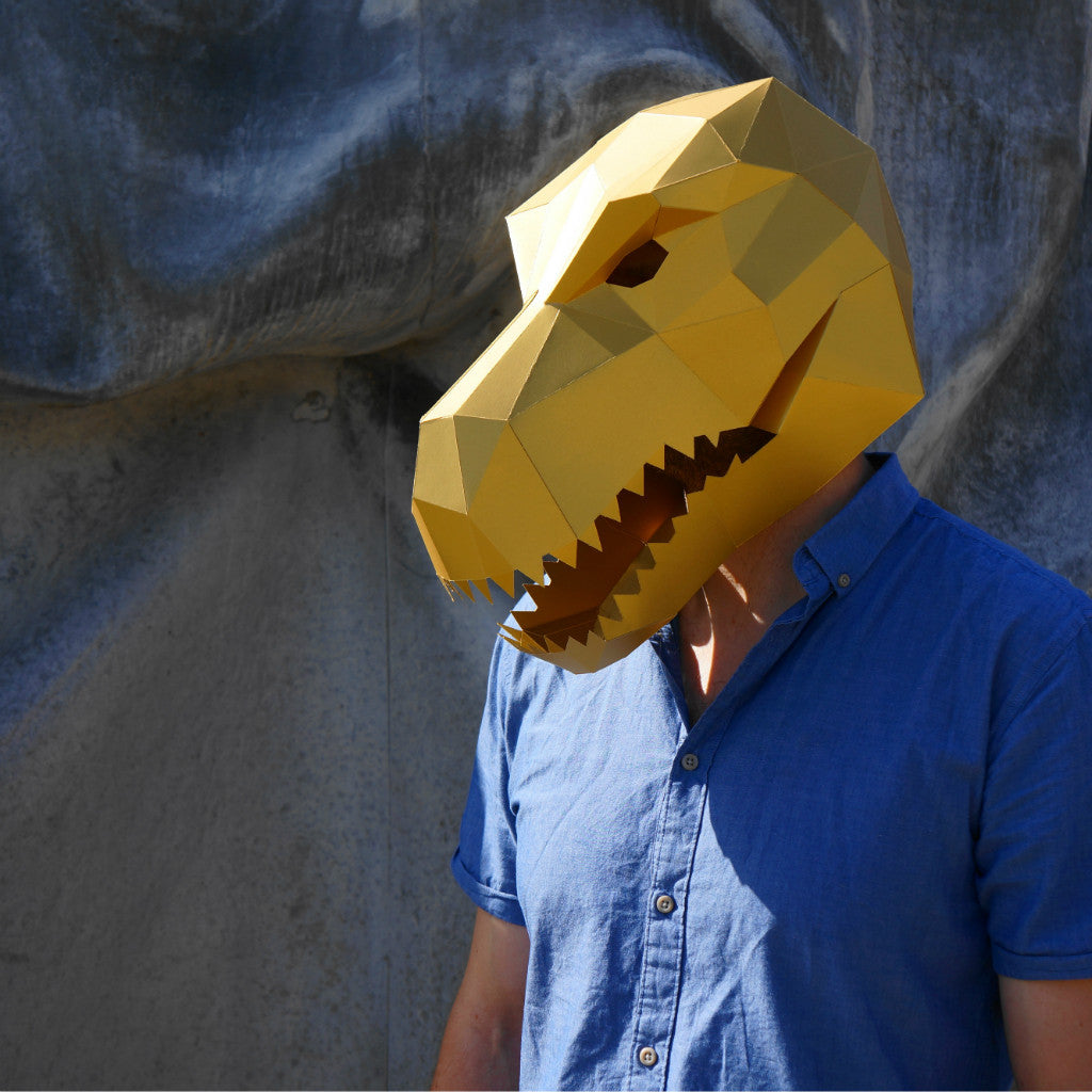 T-Rex Mask | Low Poly DIY Dinosaur Template | PDF Download