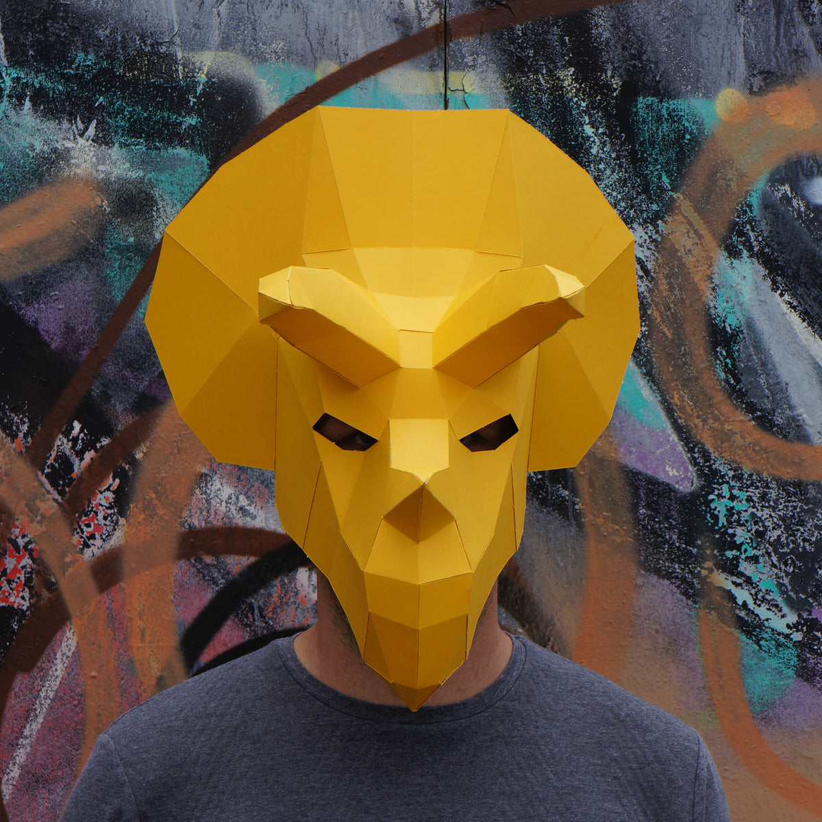 Triceratops Mask | Low Poly DIY Dinosaur Template | PDF Download - Wintercroft-Mask