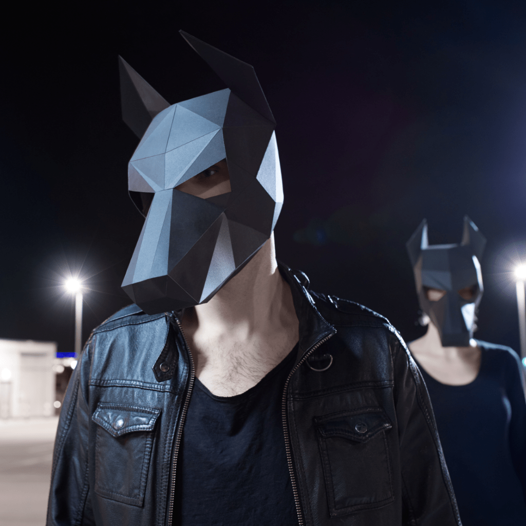 Doberman Dog Mask | Low Poly Geometric DIY Dog Mask Template | PDF Download - Wintercroft-Mask