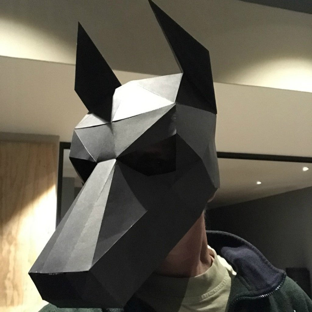 Doberman Dog Mask | Low Poly Geometric DIY Dog Mask Template | PDF Download - Wintercroft-Mask