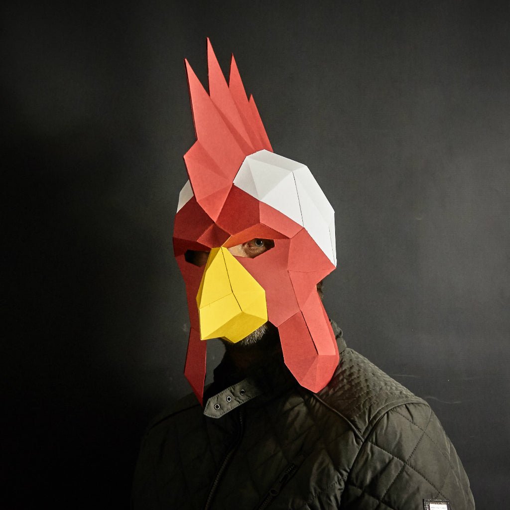 Rooster Mask | 3D Papercraft Animal Template | PDF Download - Wintercroft-Mask