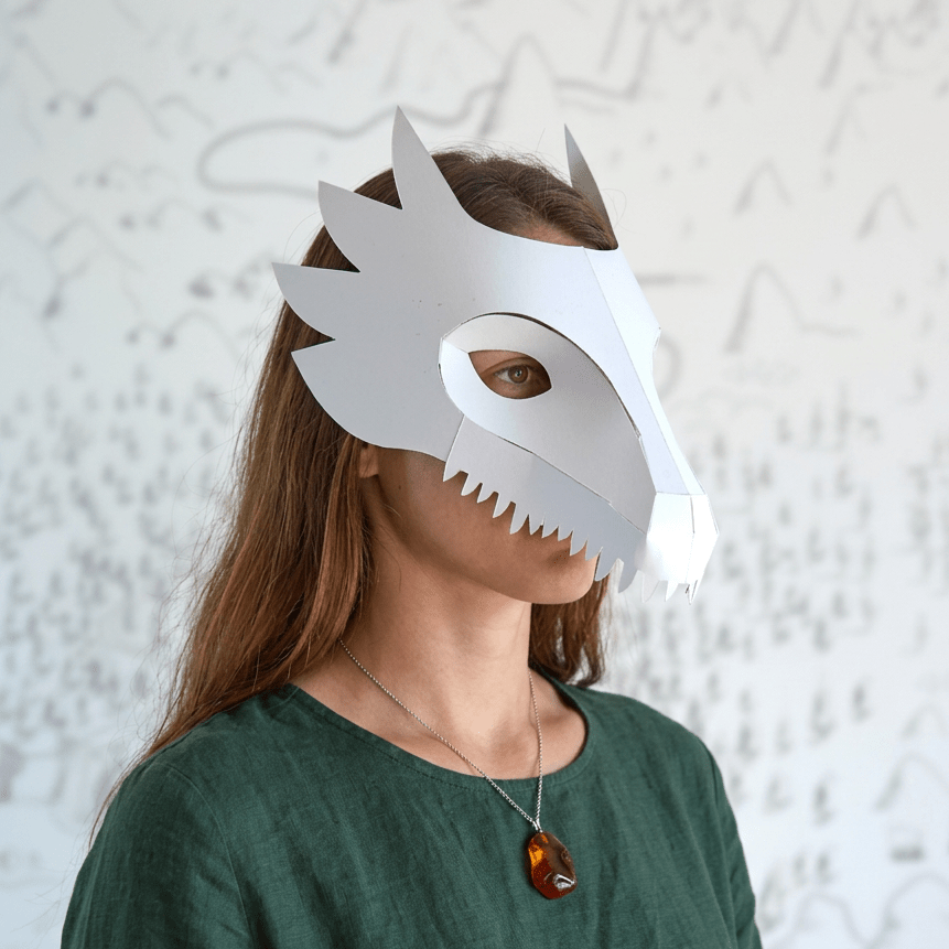 Smart Contact Paper File Dragon Mask Template | DIY Paper Dragon Mask | World Book Day | Instan ...