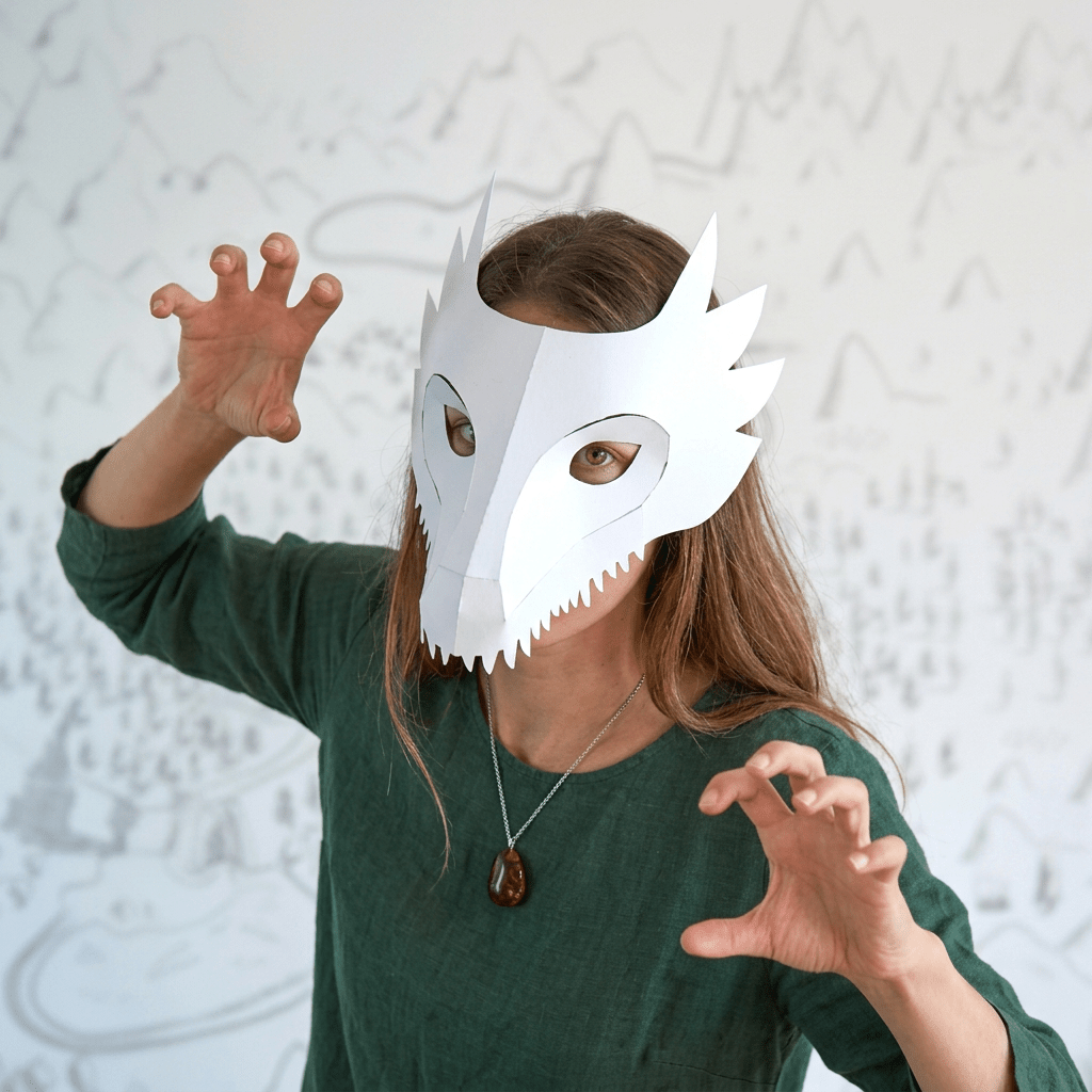 Dragon Mask Template | DIY Paper Dragon Mask | World Book Day | Instant Download - Wintercroft-Mask