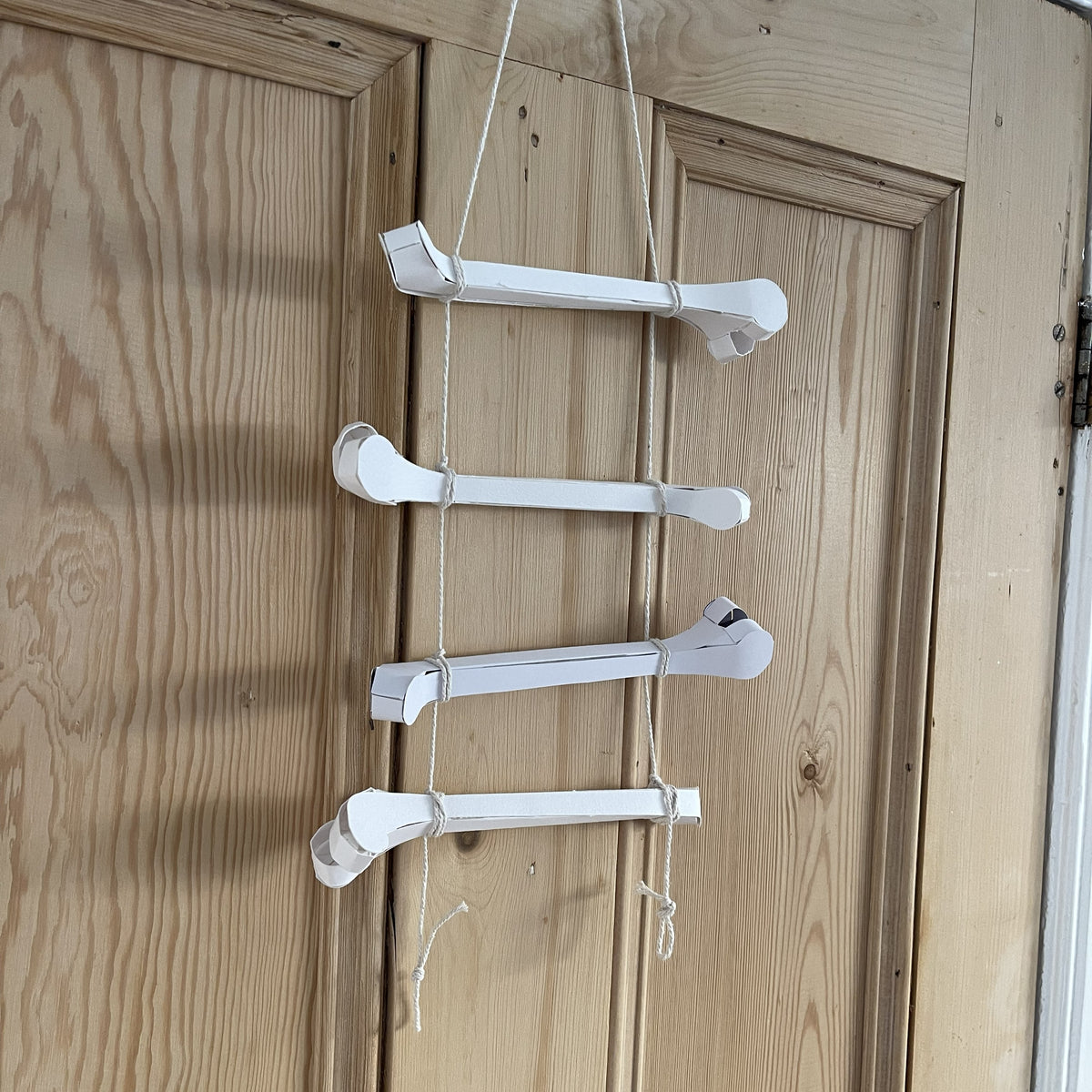 Hanging Bone Charms Template | DIY Halloween Papercraft Decorations | Instant Download