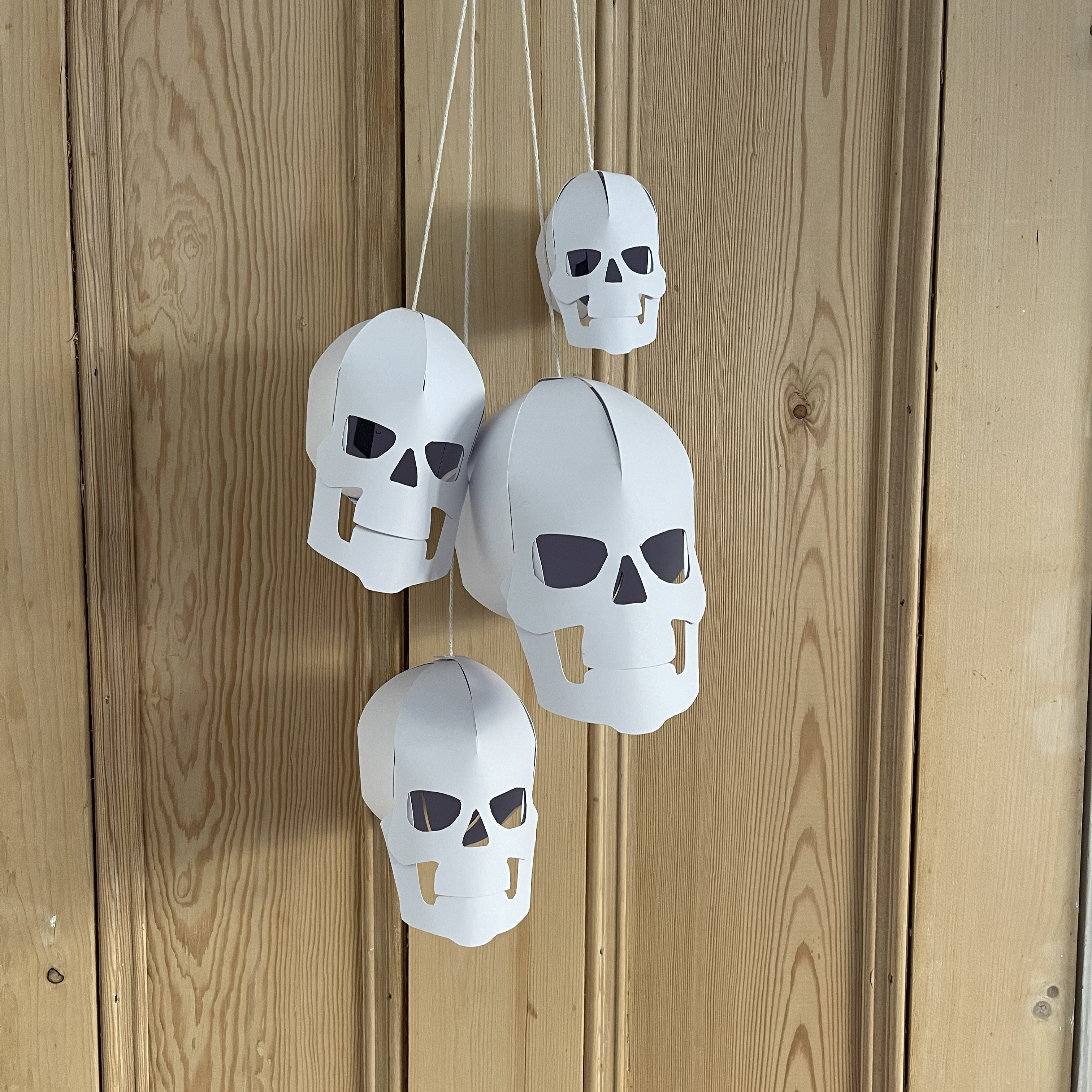 Hanging Skull Charms Template | DIY Halloween Papercraft Decorations ...