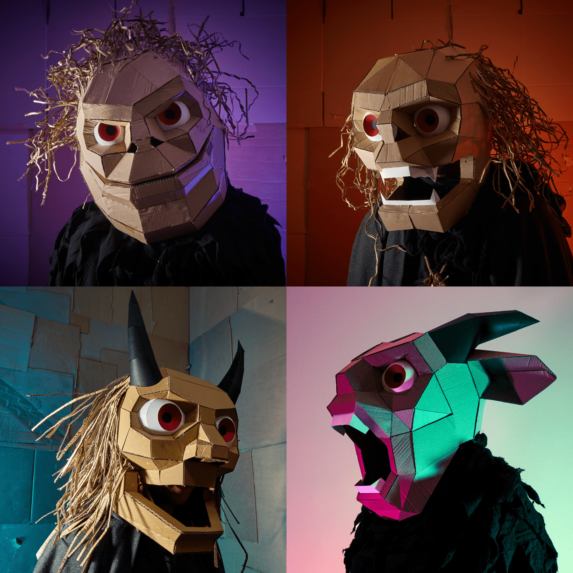 Large Monster Mask Collection | 4 DIY Papercraft Mask Templates ...