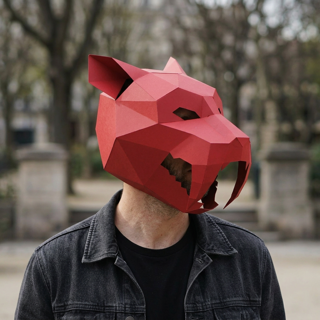 Wintercroft_Sabre-Tooth Tiger | Low Poly DIY Mask Template | PDF Download_1