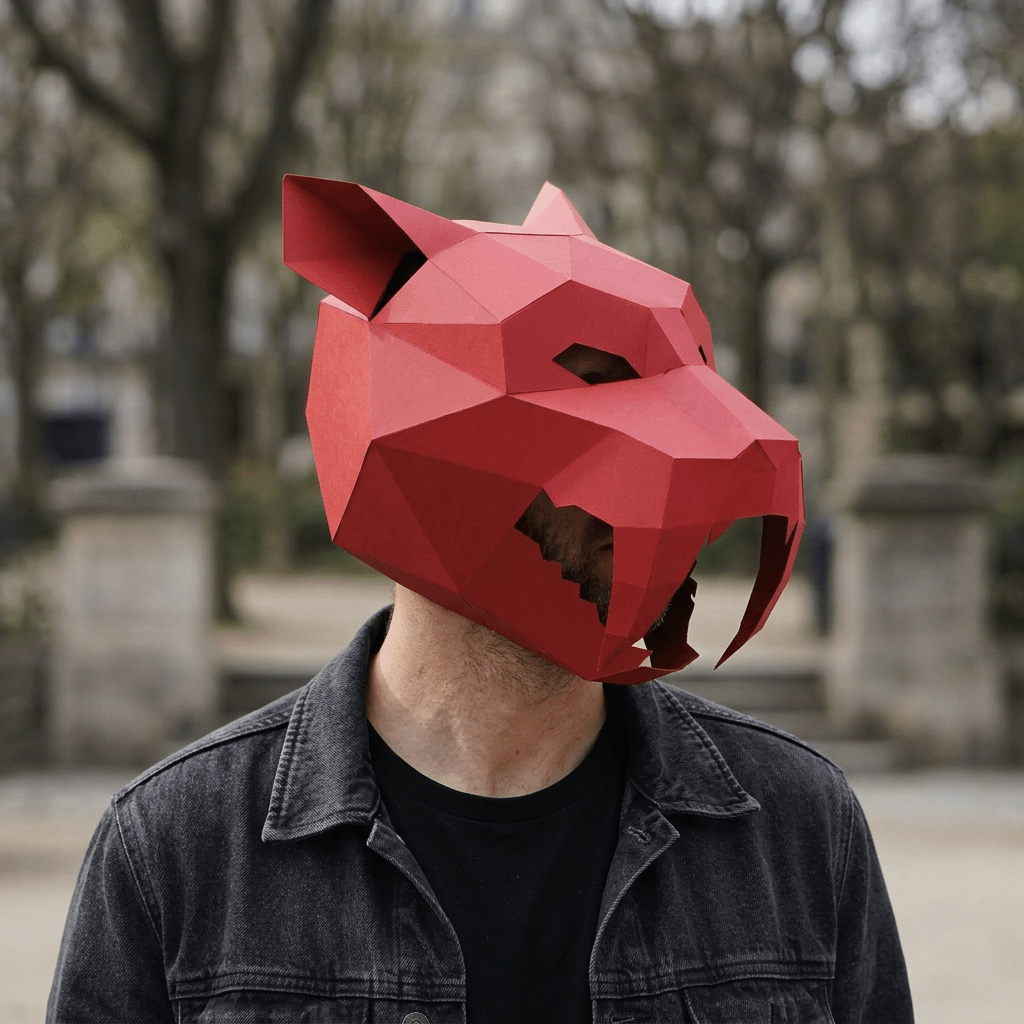 Wintercroft_Sabre-Tooth Tiger | Low Poly DIY Mask Template | PDF Download_1