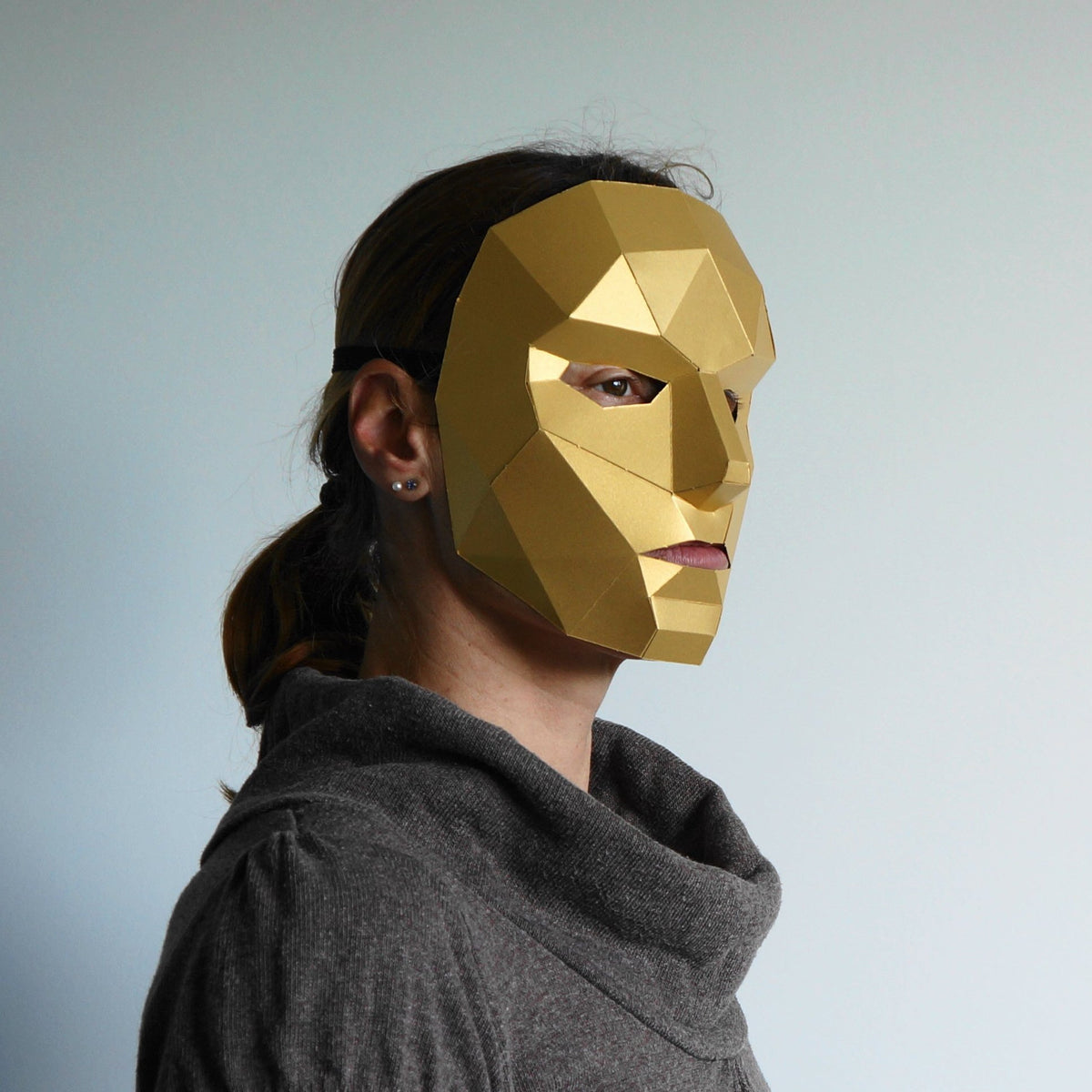 Polygon Female Face | Geometric Cardboard Mask | PDF - Wintercroft-Mask