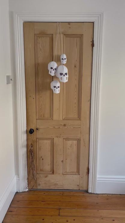 Hanging Skull Charms Template | DIY Halloween Papercraft Decorations | Instant Download