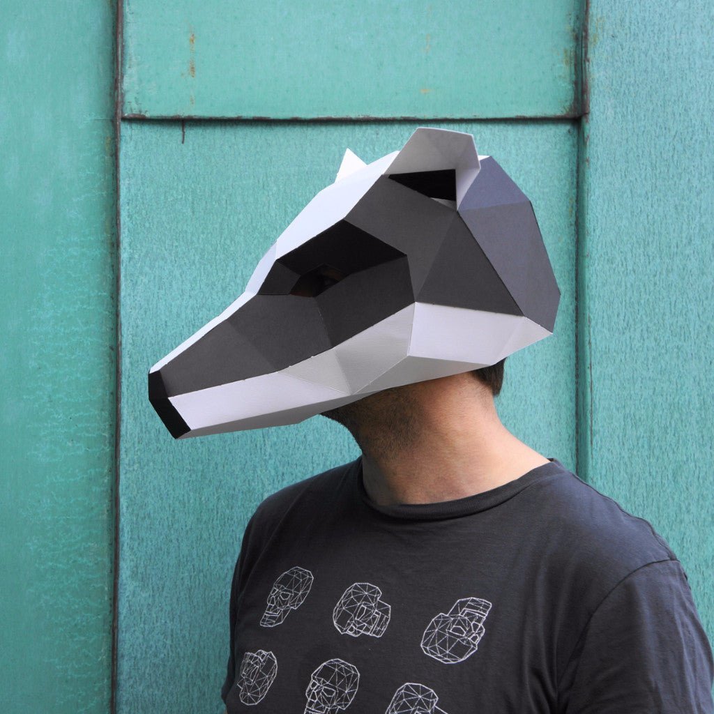 Badger Mask | Low Poly Geometric DIY Animal Template | PDF Download-Wintercroft