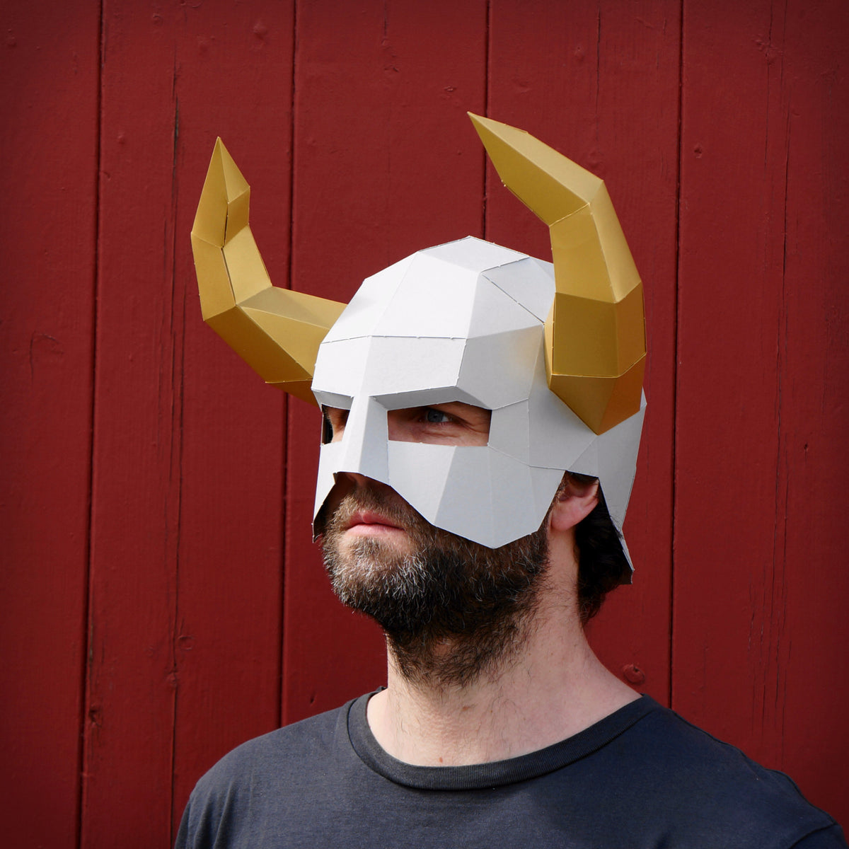 Horned Barbarian Helmet | Geometric DIY Cosplay Template | PDF Download - Wintercroft-