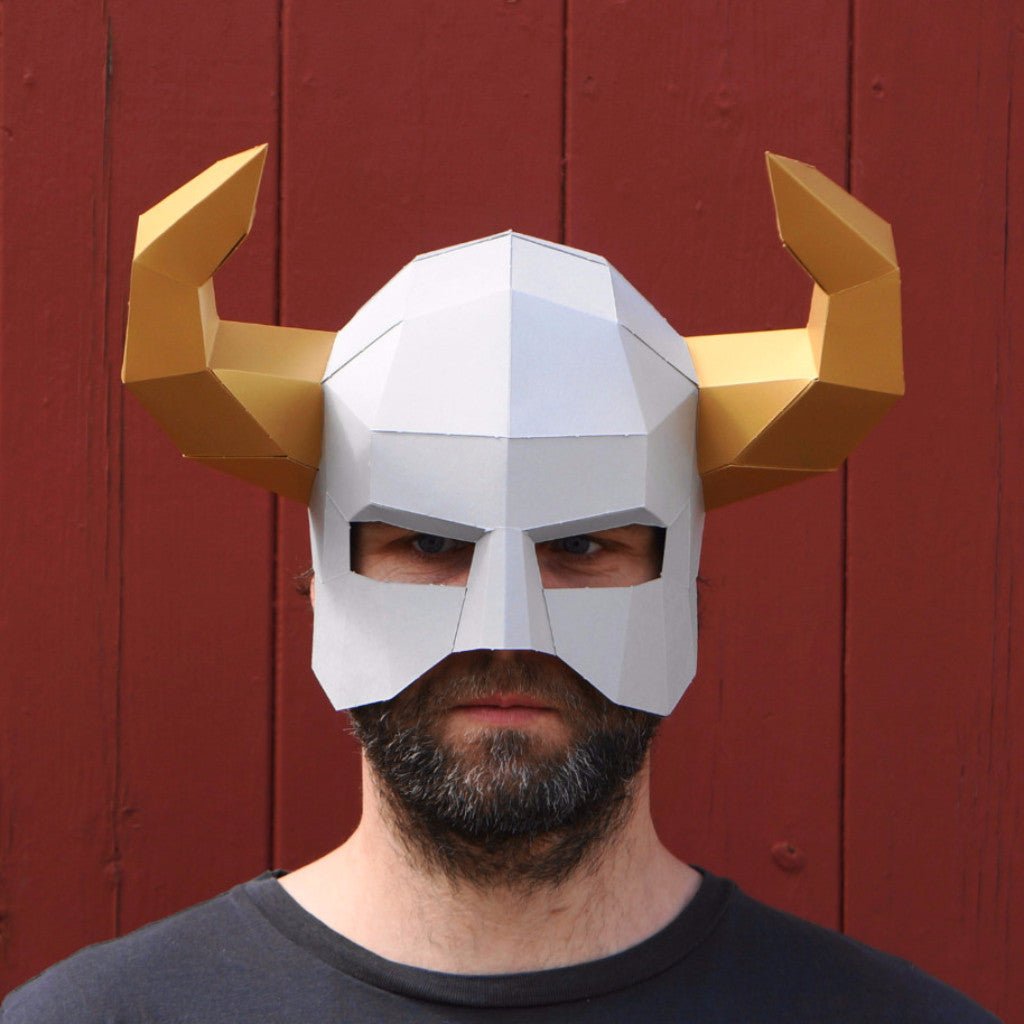 Horned Barbarian Helmet | Geometric DIY Cosplay Template | PDF Download - Wintercroft-