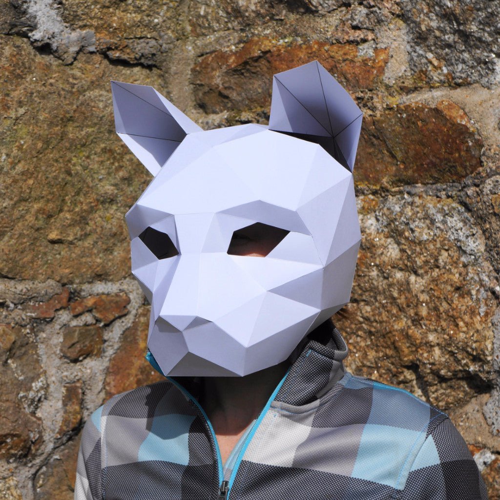 Cat or Tiger Mask | Low Poly Geometric DIY Animal Mask Template | PDF - Wintercroft-Mask