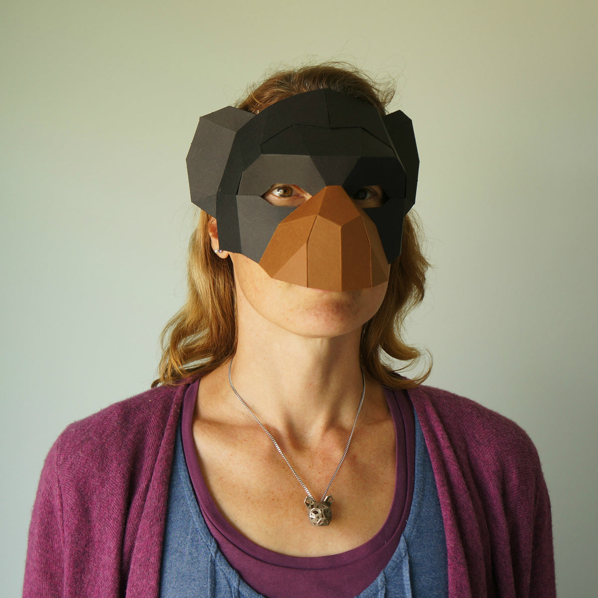 Chimp | Low Poly Geometric Animal Mask Template | PDF Download - Wintercroft-Mask