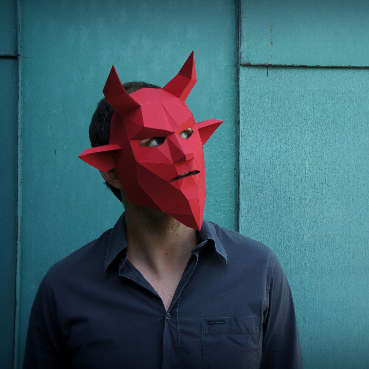 Devil Mask | Easy Low Poly DIY Halloween Mask Template | PDF - Wintercroft-Mask