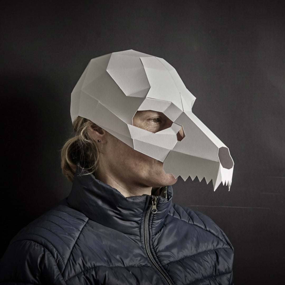 Dog Skull Mask | Low-Poly DIY Animal Pattern | PDF Download
