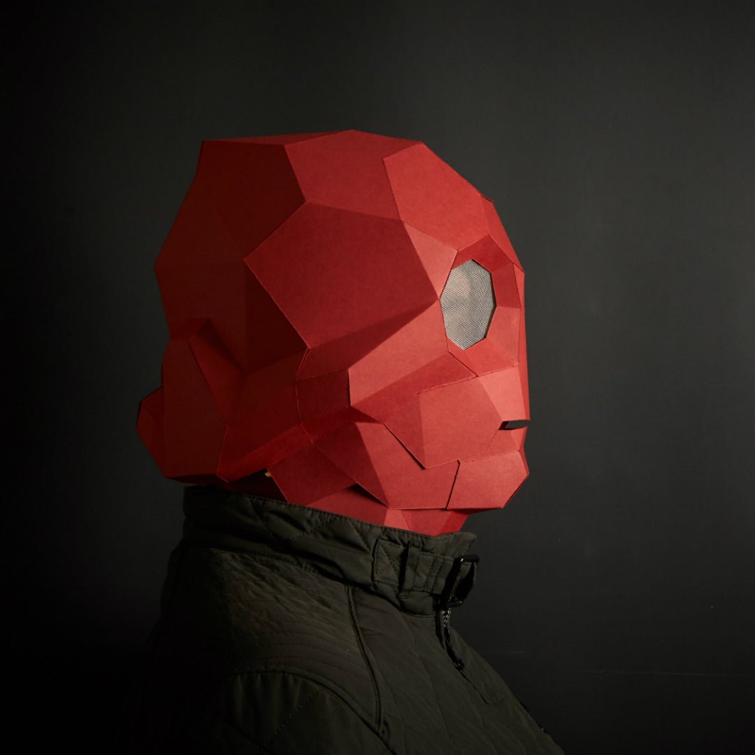 Sci-Fi Robot Helmet | CRU Commander Papercraft | PDF Download - Wintercroft-Mask