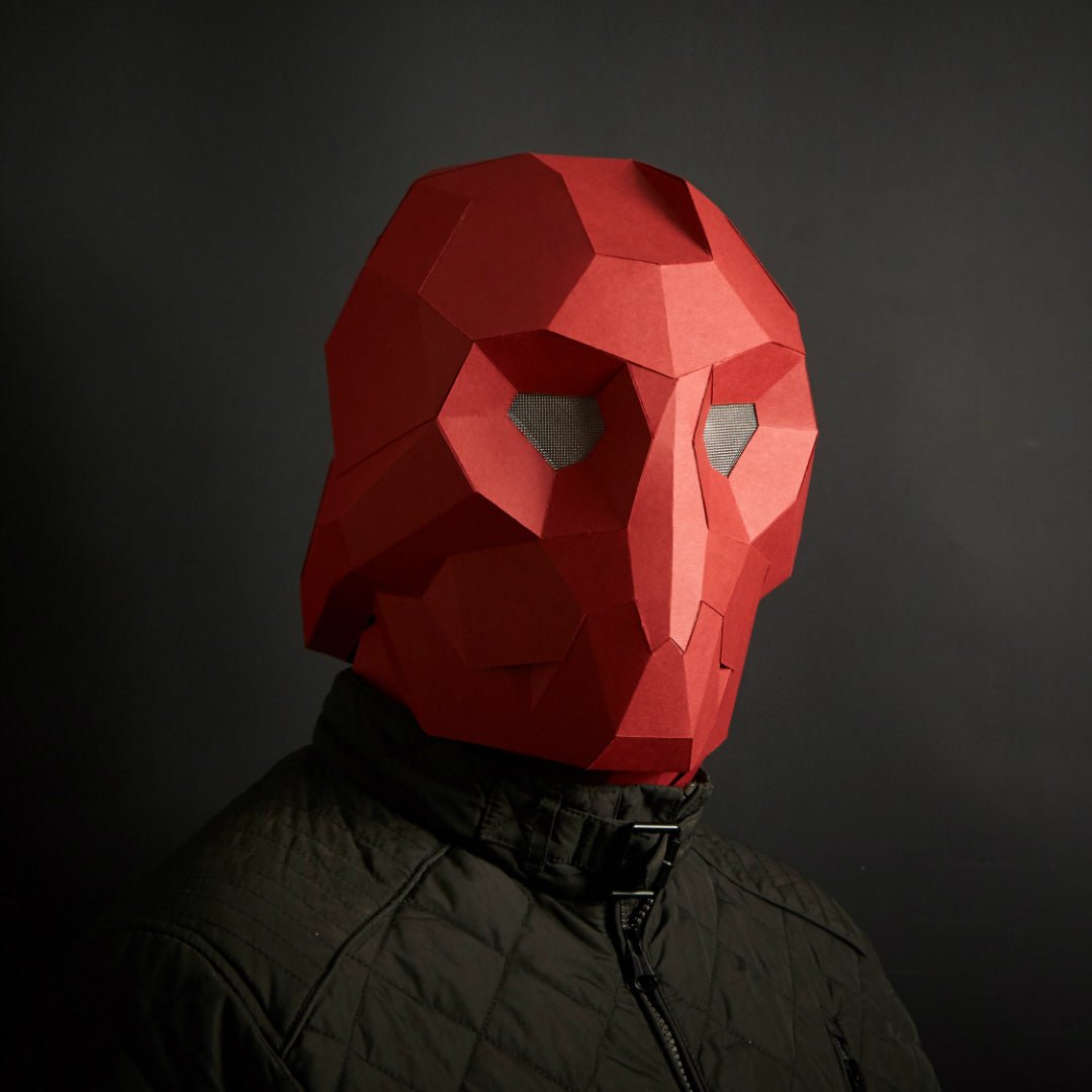 Sci-Fi Robot Helmet | CRU Enforcer Papercraft Template | PDF Download - Wintercroft-Mask