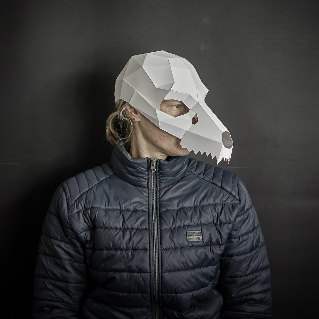 Dog Skull Mask | Low-Poly DIY Animal Pattern | PDF Download - Wintercroft-Mask