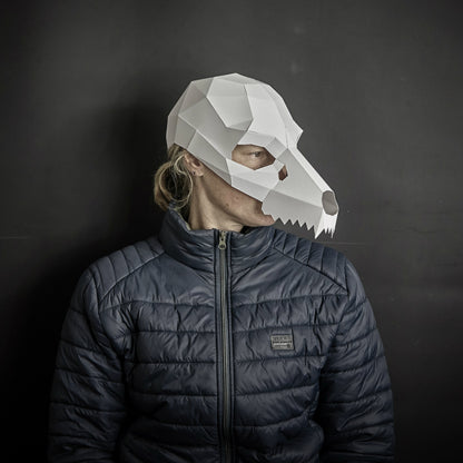 Dog Skull Mask | Low-Poly DIY Animal Pattern | PDF Download