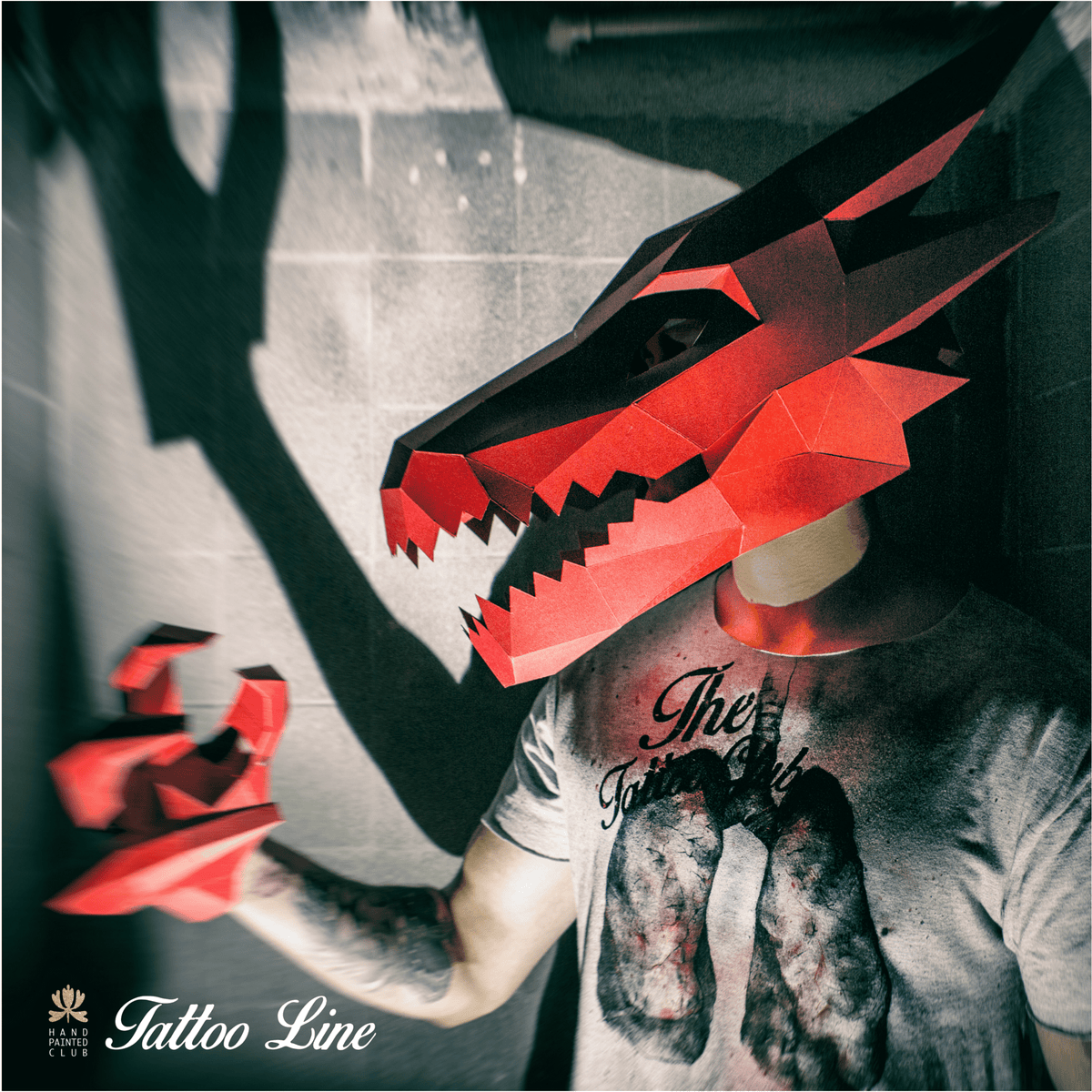 Dragon Mask with Optional Claws | Low Poly Papercraft Bundle | PDF/SVG - Wintercroft-Mask
