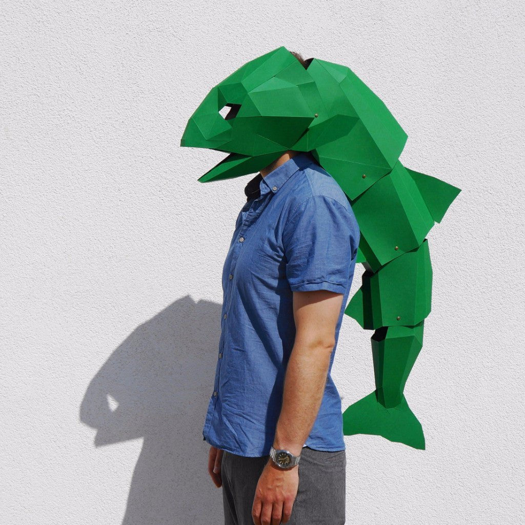 Fish Mask | Low Poly Geometric DIY Mask Template | PDF Download - Wintercroft-Mask