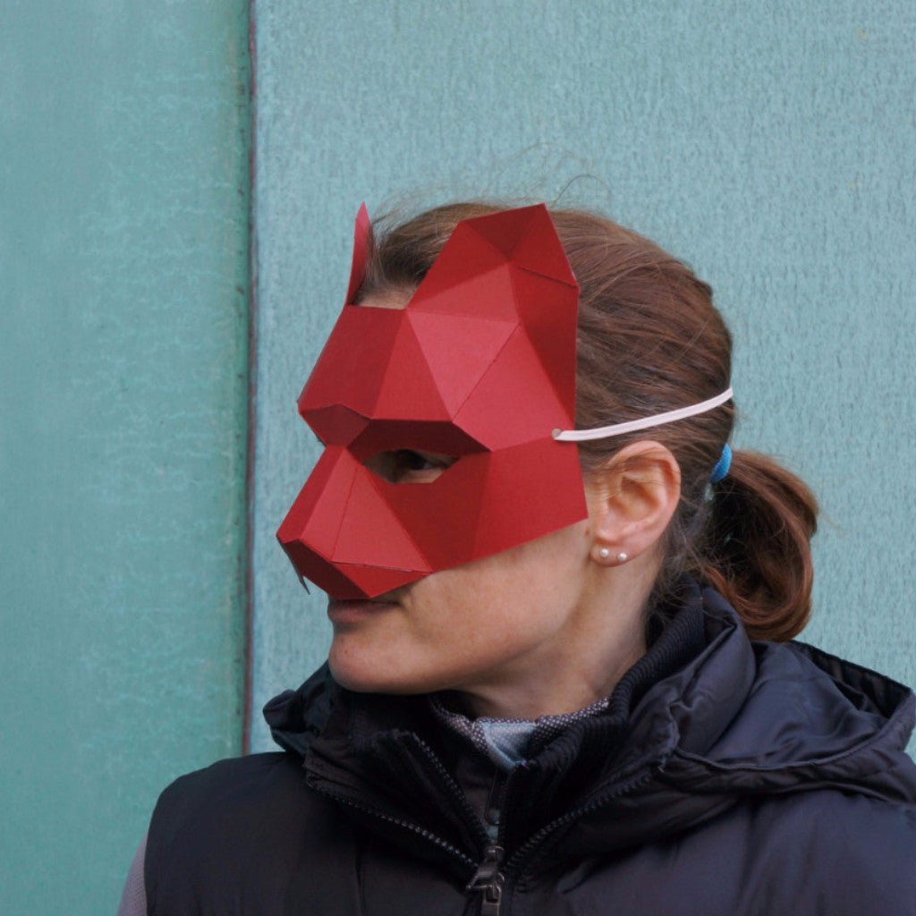 Cat Mask | Easy Low Poly DIY Half Mask Template | PDF Download - Wintercroft-Mask