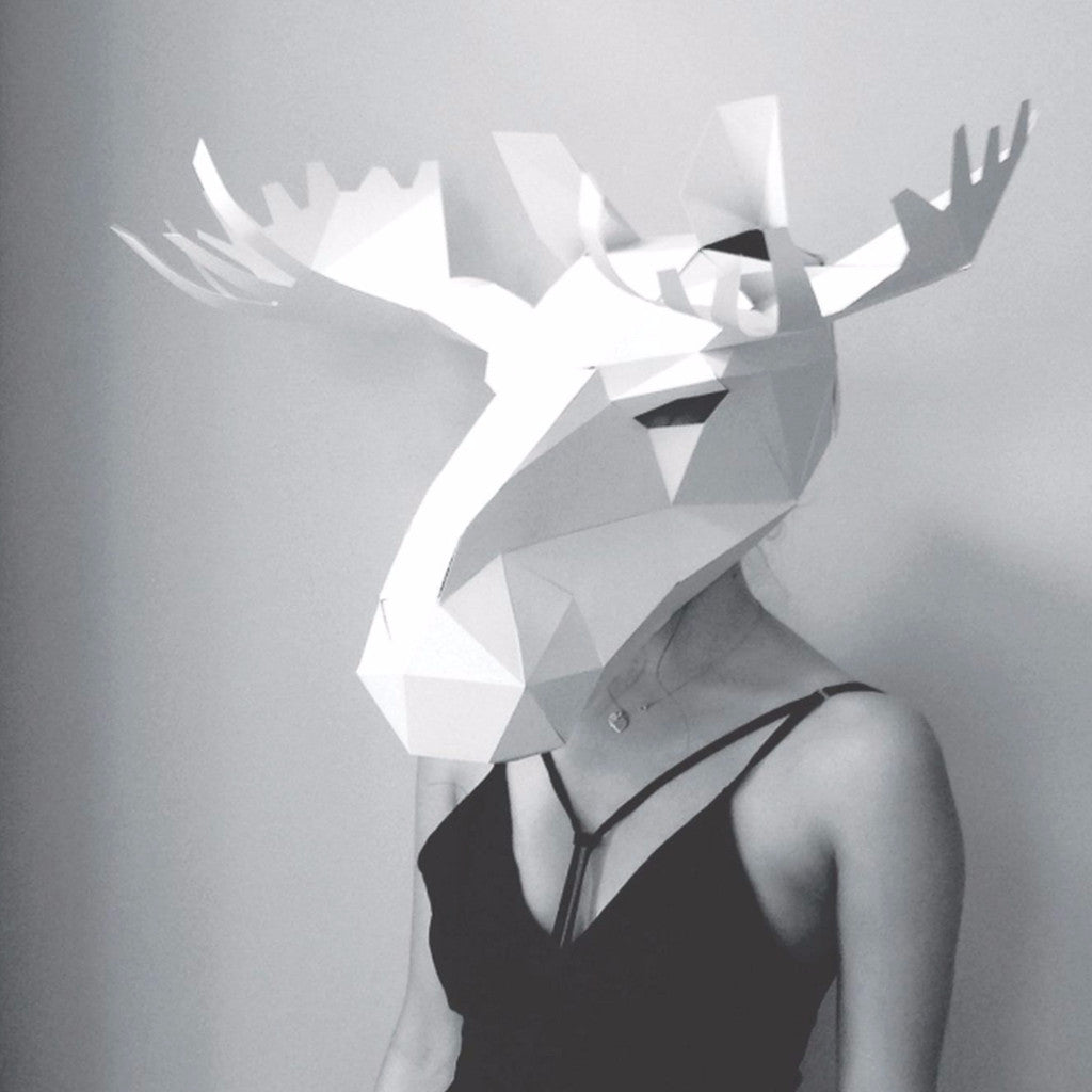 Moose Mask | Low Poly Geometric DIY Animal Mask Template | PDF Download - Wintercroft-Mask