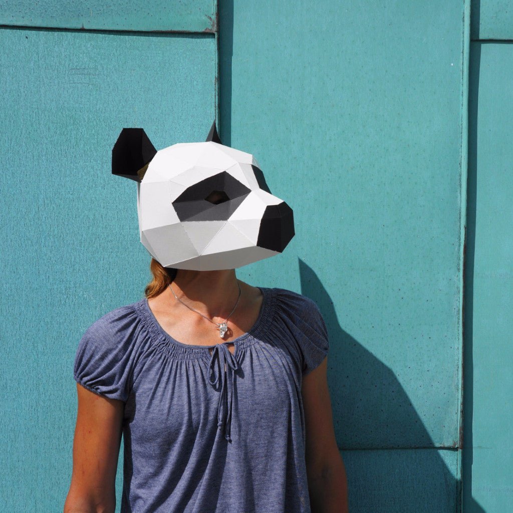 Panda Mask | Low Poly Geometric DIY Animal Template | PDF Download - Wintercroft-Mask