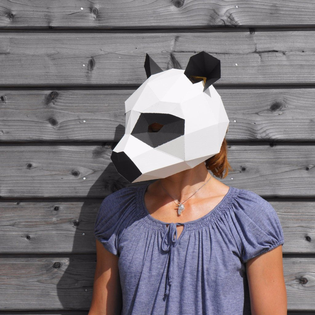 Panda Mask | Low Poly Geometric DIY Animal Template | PDF Download - Wintercroft-Mask