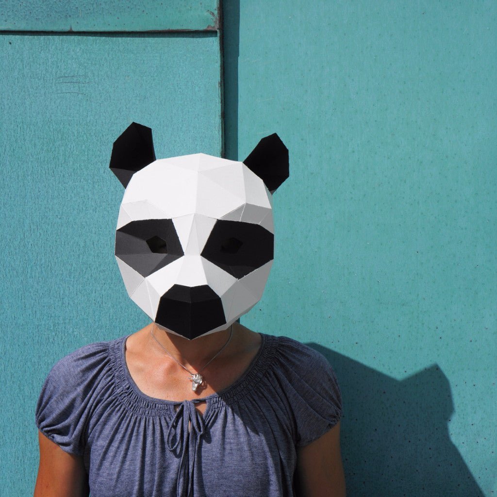 Panda Mask | Low Poly Geometric DIY Animal Template | PDF Download - Wintercroft-Mask